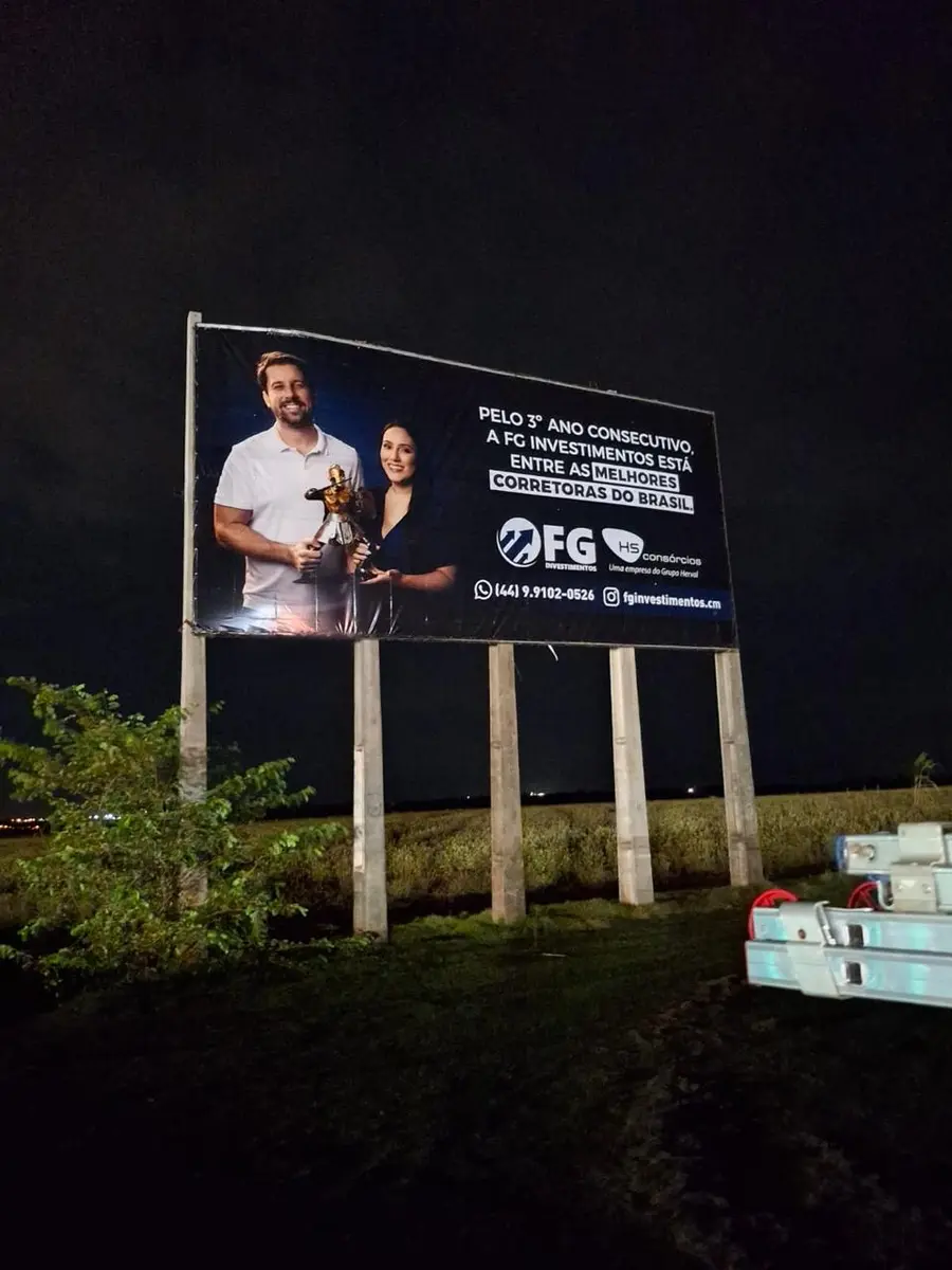 Outdoor FG Investimentos — Campo Mourão — Idéia Comunicação